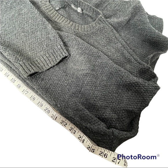 Boohoo Sweater Gray Side Slit Chunky SZ 20 - Picture 8 of 10